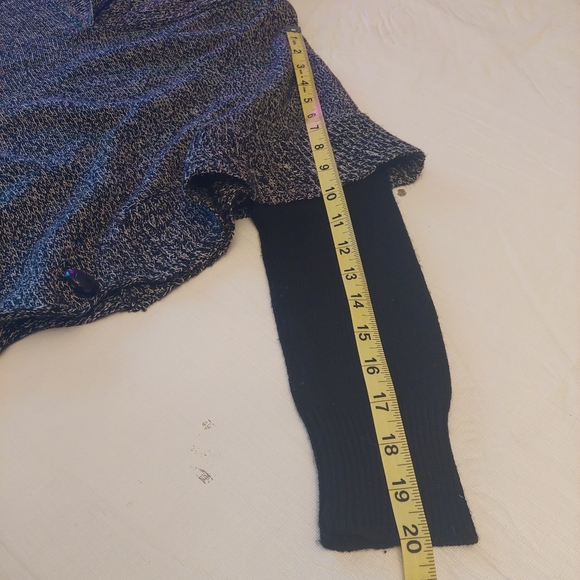 RD Style Calandri Grey Black Poncho Cowl Neck Oversized Drape Sweater Size S - Picture 12 of 13